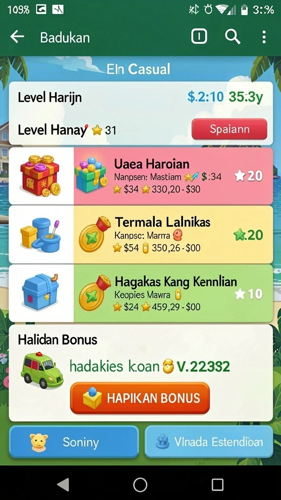 Tampilan menarik dengan tema slot yang berbeda.