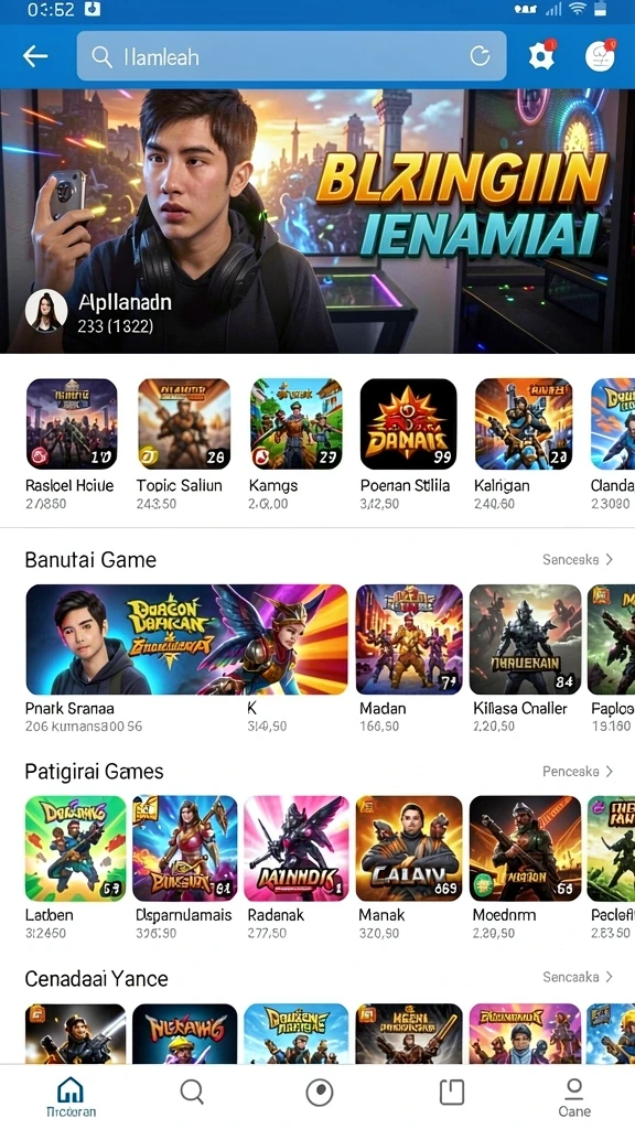 Tampilan awal game yang menakjubkan dan menarik.