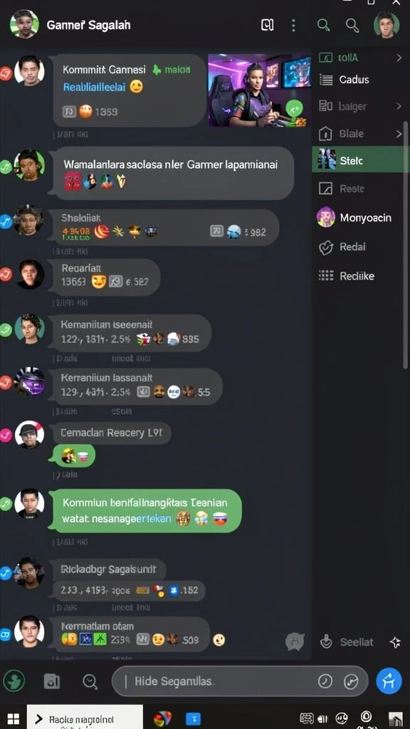 Tangkapan layar memperlihatkan interaksi sosial antar pemain.