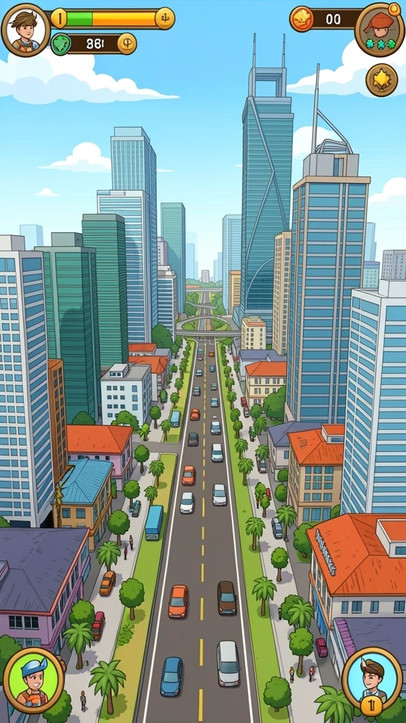 Tampilan level pertama yang menawan dan penuh warna.