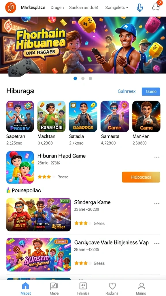 Tampilan awal permainan yang menawan dan penuh warna.